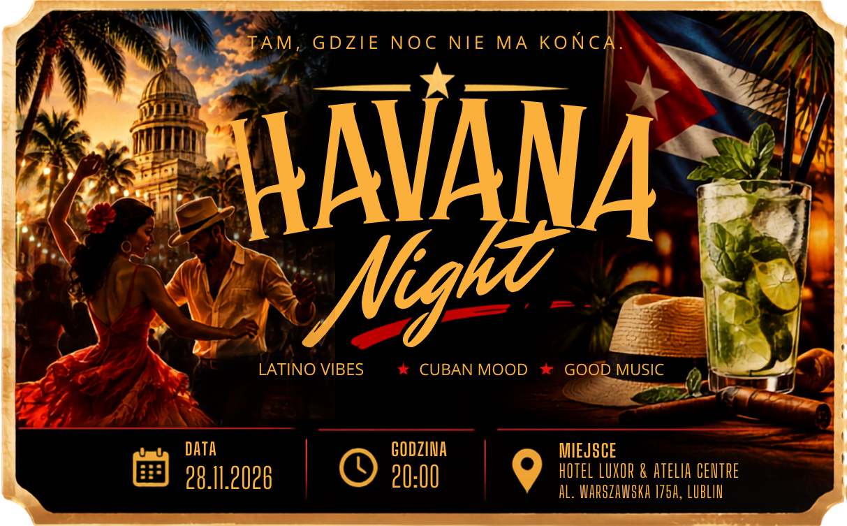 Andrzejki 2026 – Havana Night, 28 listopada 2026, Hotel Luxor i Atelia Centre w Lublinie